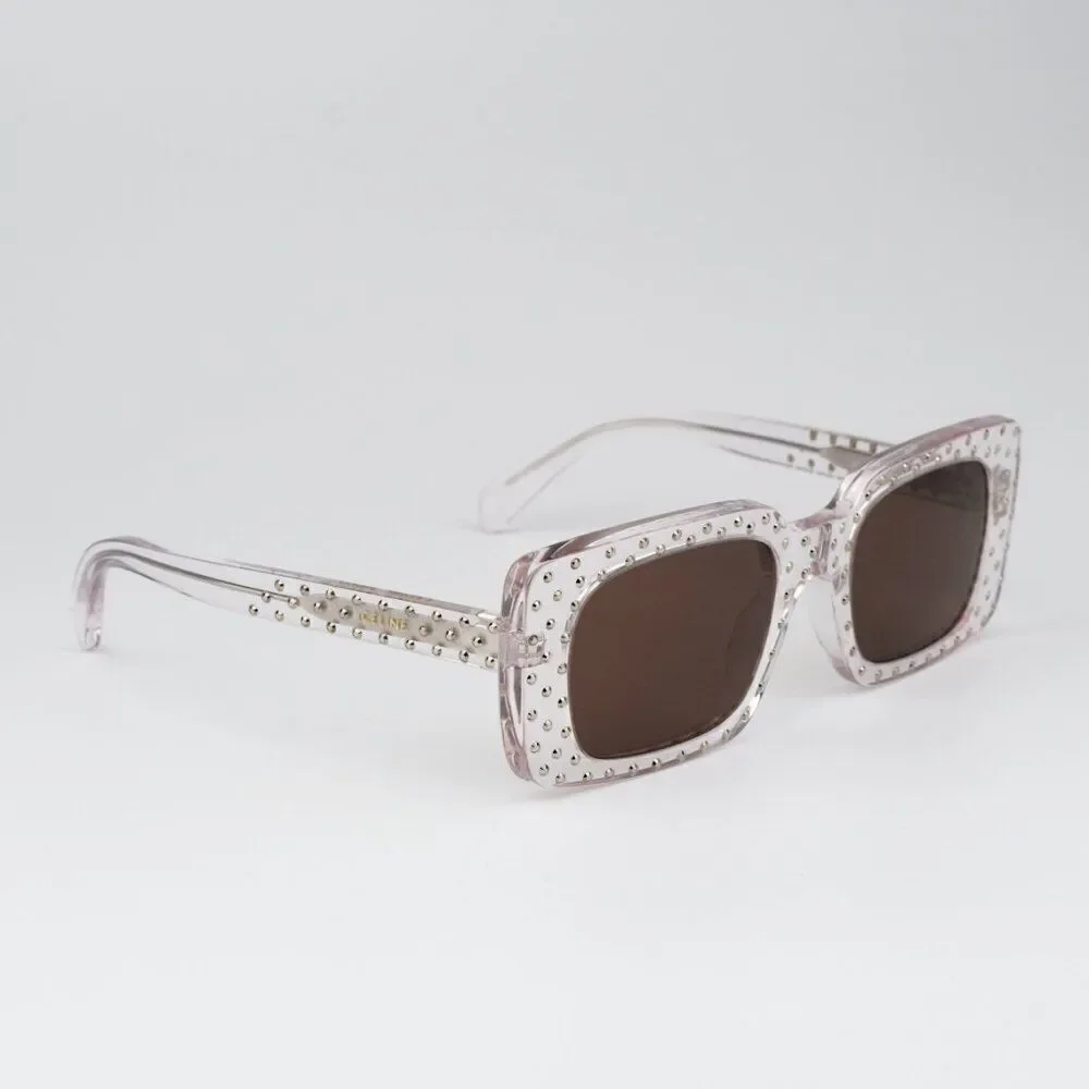 SALE! NEW Celine CL4213IS 27E ANIMATION XMAS Crystal Brown Rectangle Sunglasses